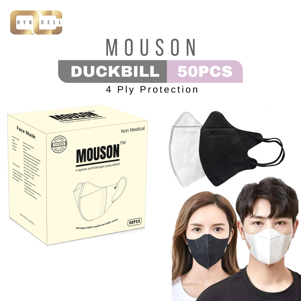 Masker duckbill Original MOUSON 4 Ply Isi 50 pcs