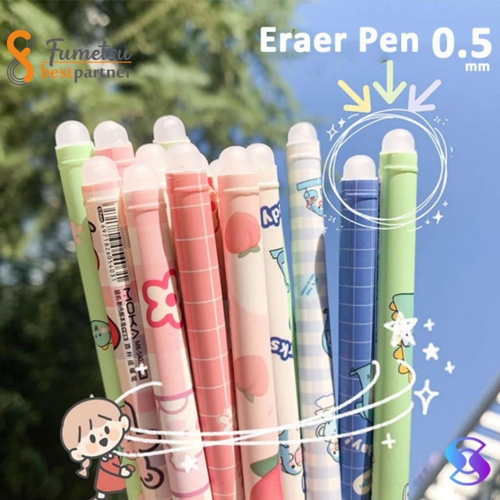 Pulpen Pena Ajaib ALat Tulis Serbaguna  /  Pena Bisa Dihapus Karakter Lucu Termurah 1Pcs