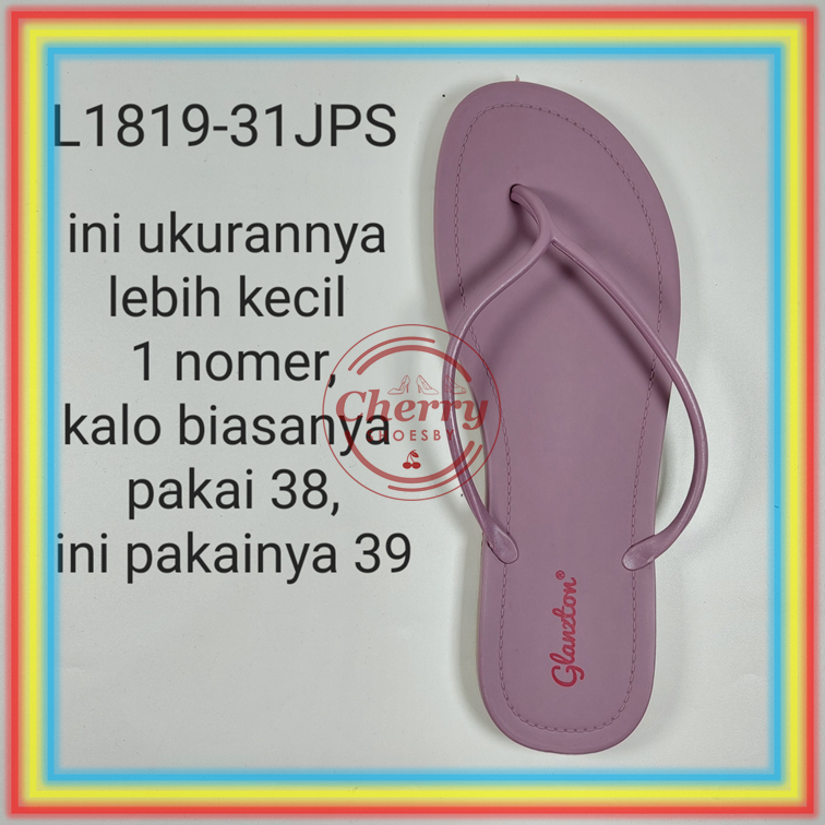 L1819-31JPS Sandal Jepit Cewek Tali Bulat Kecil Glanzton Sendal Wanita Jelly Doff Anti Air Hujan