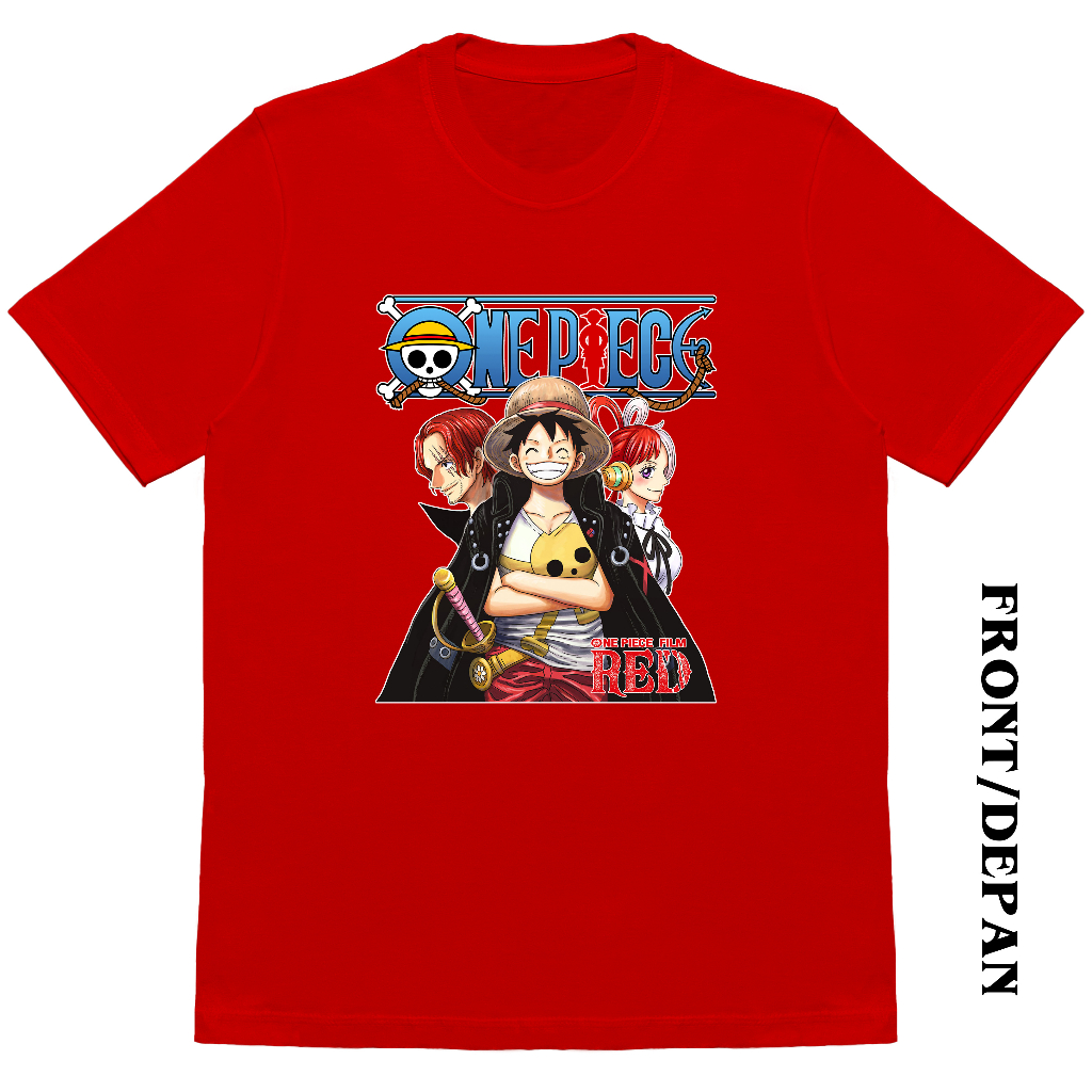 T-SHIRT ONE PIECE RED | KAOS | CUSTOM