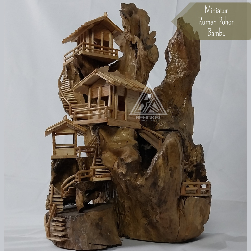Handcraft Rumah Pohon Bambu / Miniatur Rumah Pohon Bambu / Santigi Rumah Pohon Bambu / Diaspora Ruma