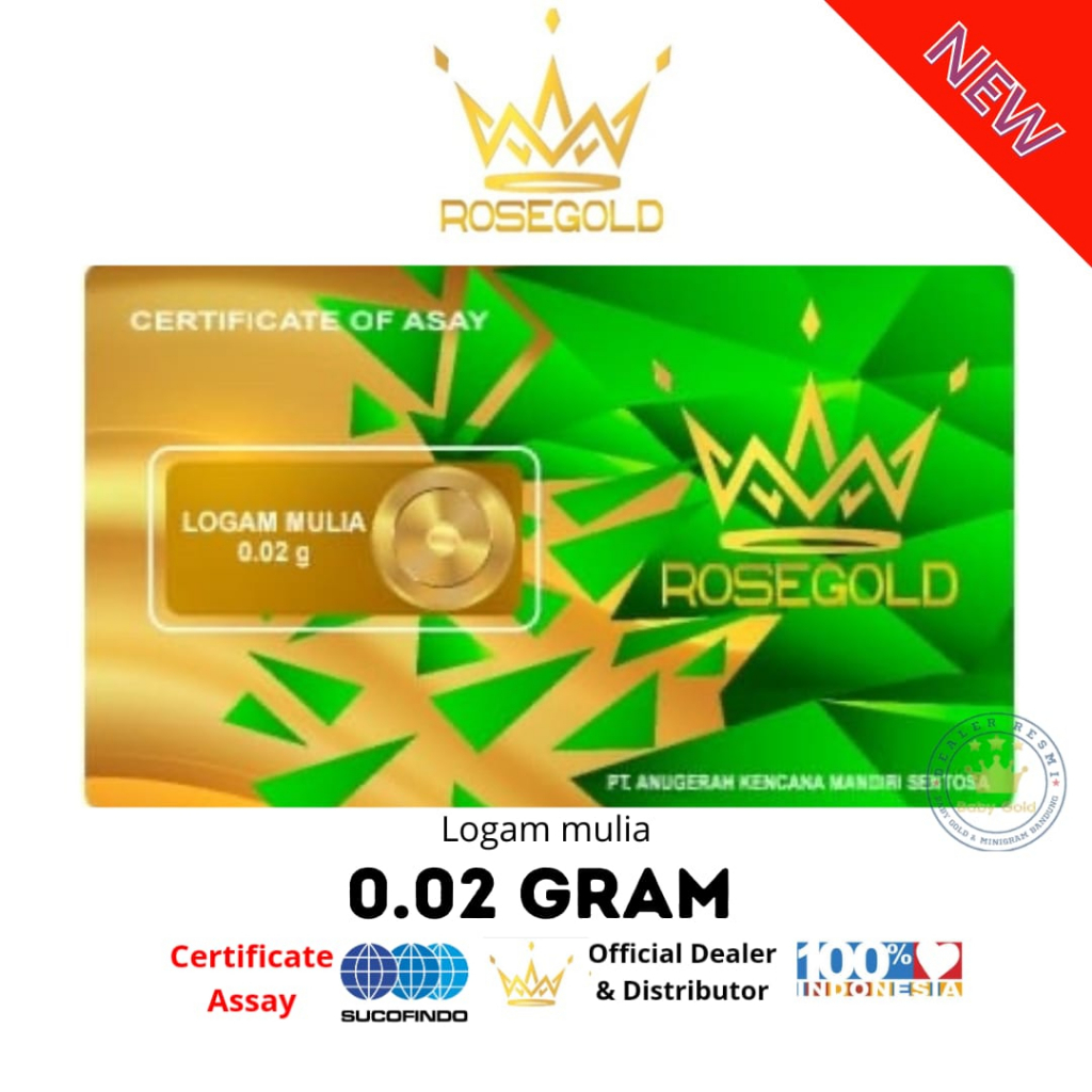 ROSE GOLD 0.02 GRAM LOGAM MULIA EMAS MINI