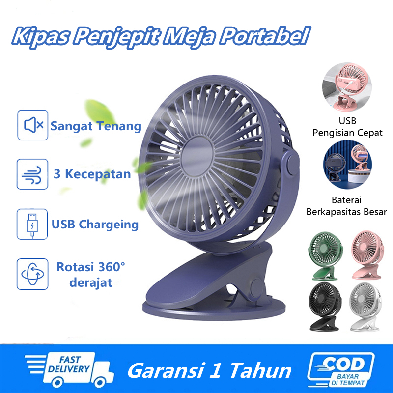 【READY STOCK】Kipas Angin Mini USB Clip Mini Fan Rotating Kipas Angin Meja Mini Jepit Portable