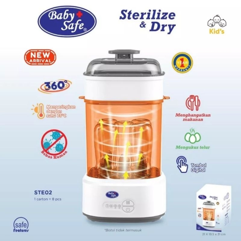 Baby Safe STE02 Sterilize &amp; Dry - Sterilisasi Botol Susu