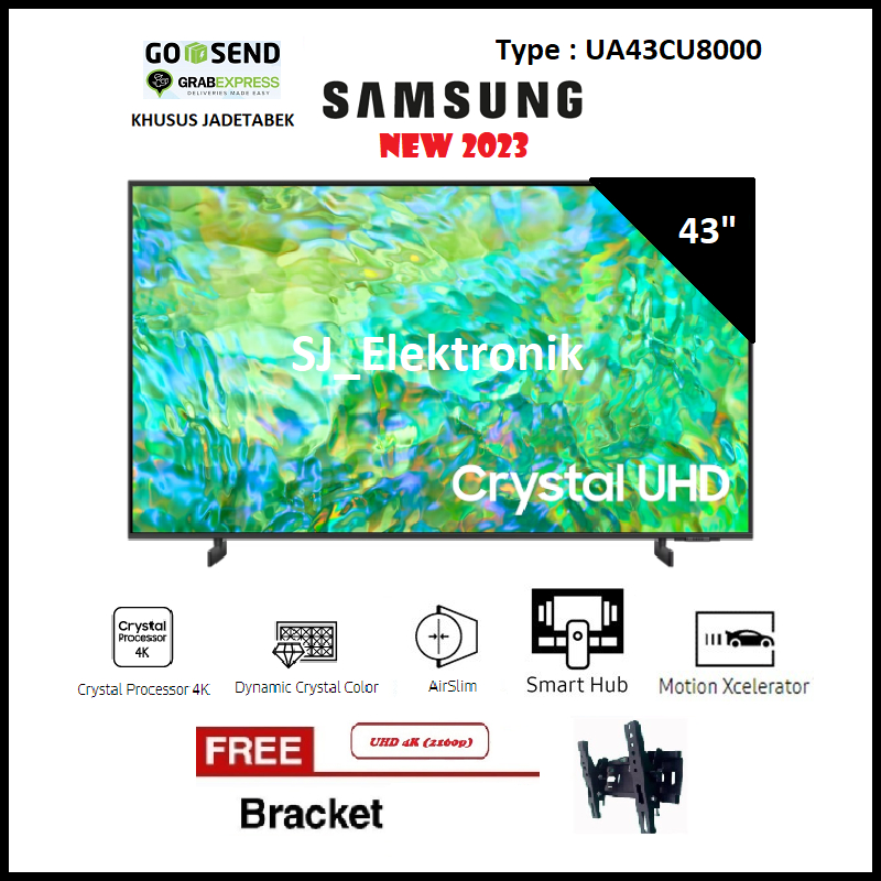 Braket + LED TV Samsung 43CU8000 - 43 Inch CU8000 Smart TV Crystal UHD
