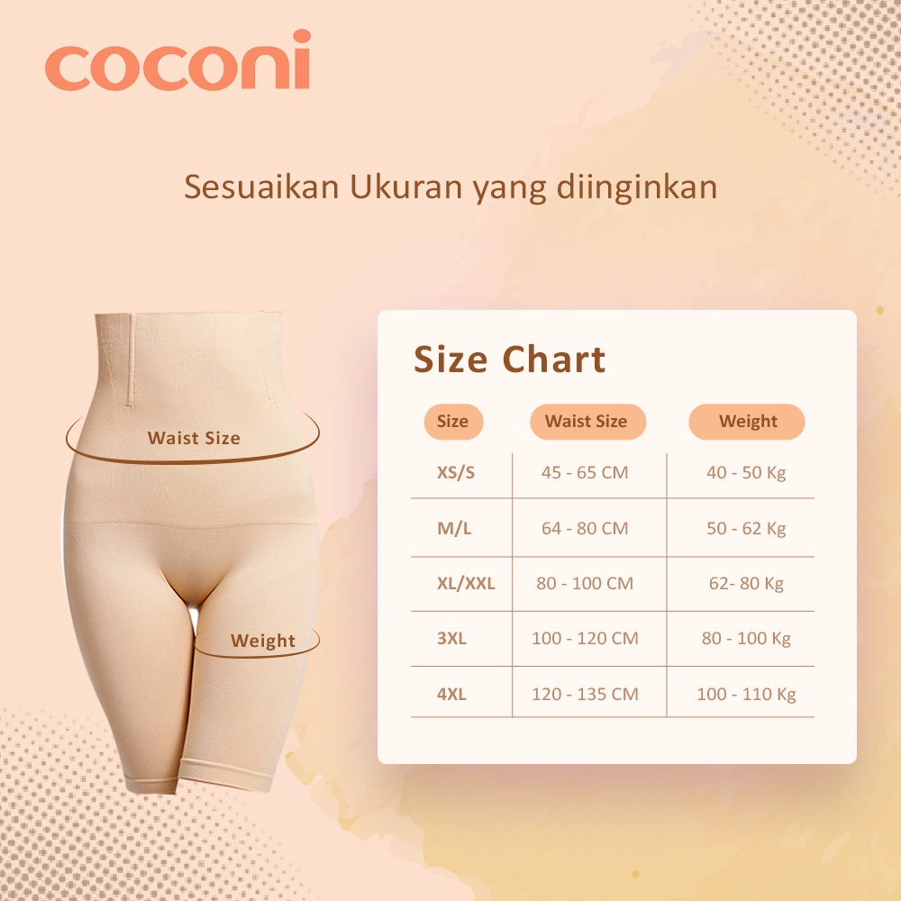 COCONI Highwaist Tummy Tuck Shaper Pants | Celana Korset Wanita Seamless Sliming Corset Shapewear