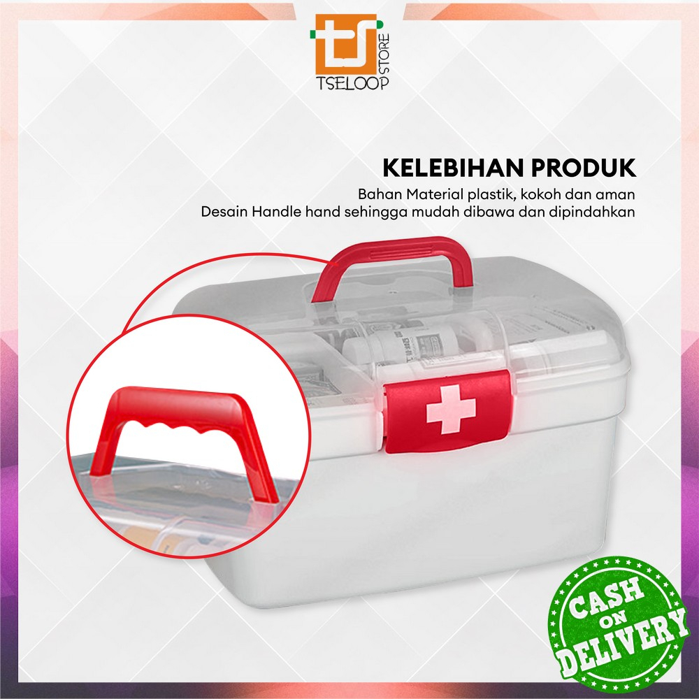 OFM-C832 Kotak P3K First Aid Kotak Penyimpanan Obat Medicine Box Organizer / Kotak Obat Tool Box Serbaguna