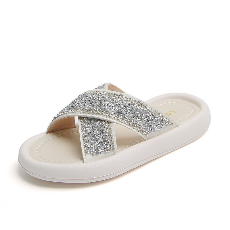 (LOLI-JKT) SD-VL22 SANDAL SLIP ON ANAK PAYET GLITTER CROSSOVER SIZE 21-35