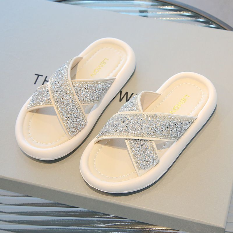 (LOLI-JKT) SD-VL22 SANDAL SLIP ON ANAK PAYET GLITTER CROSSOVER SIZE 21-35