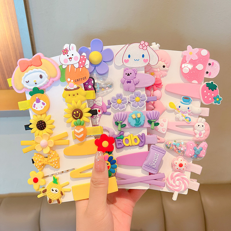 1 SET 15 PCS - Jepit Daisy Rainbow Kualitas Import Korea Jepitan Rambut Anak Perempuan / Cewek Murah Hairpin Doff Rajut Full Set Bayi Balita babycinnamon