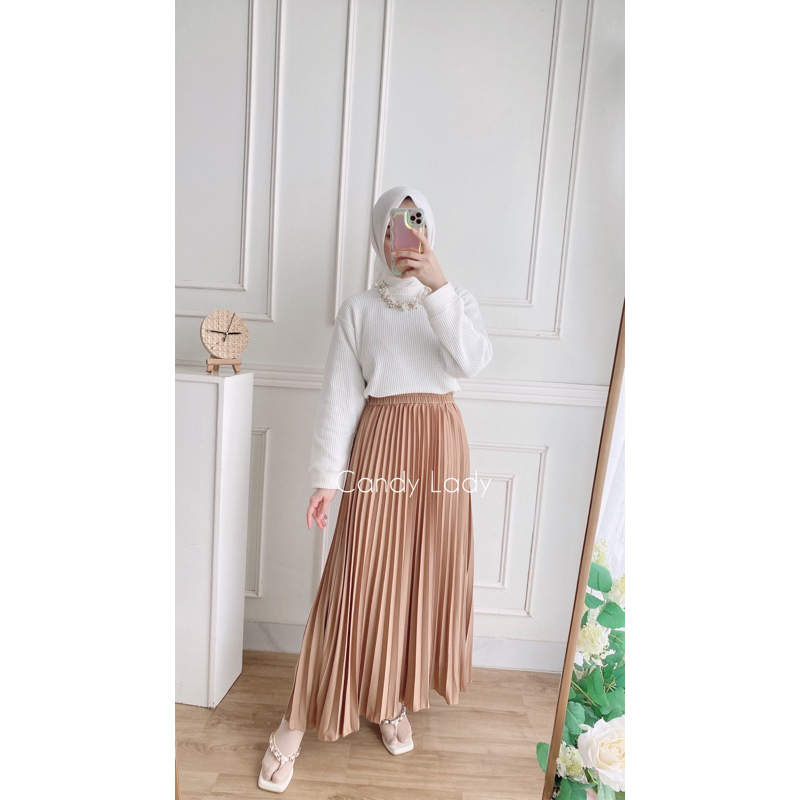 Rok Prisket Hyget / Rok Plisket / Flare Prisket Murah / Grosir Rok / Plisket BKK