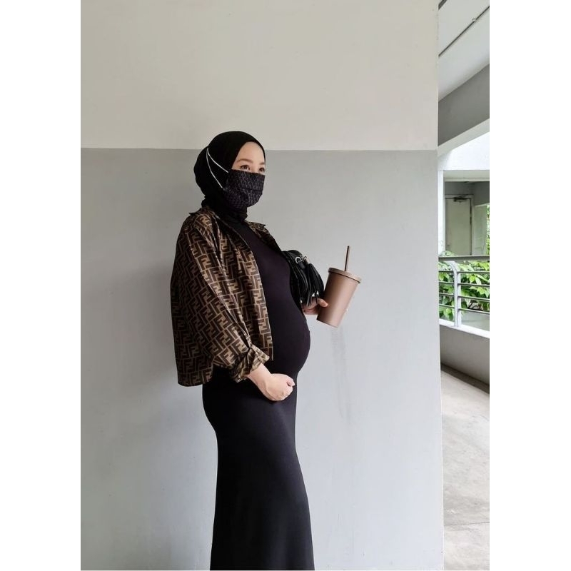 BASIC DRESS RIB PREMIUM KNIT ORI lengan panjang span polos bahan tebal katun nyerap keringat kerah TURTLENECK MURAH kekinian Busui friendly