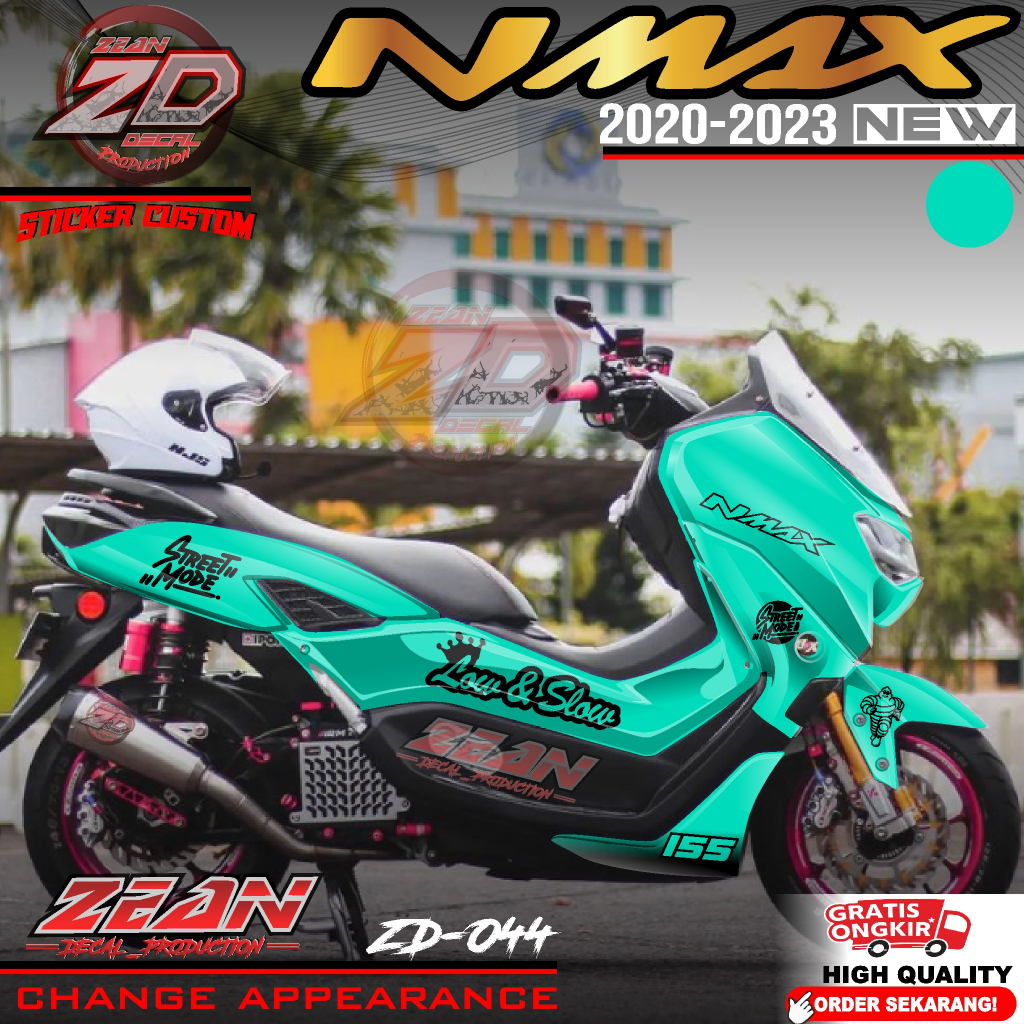 (COD) TERBARU Decal Sticker Yamaha Nmax 155 New 2020 2021 2022 2023 Fullbody - Stiker Maxi Nmax New Full body Motif Racing  Design Low &amp; Slow Warna Polos ZD 44