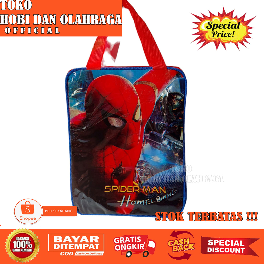 

Tas Tenteng Goodie Bag Retsleting Souvenir Ulang Tahun SPIDERMAN