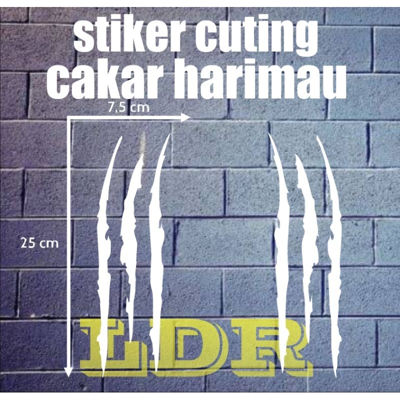 stiker cutting cakar harimau