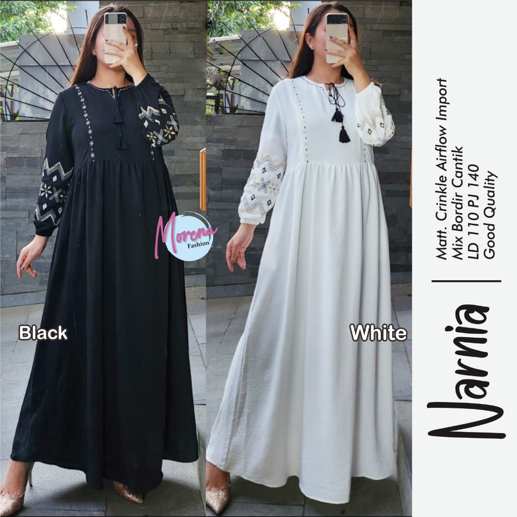 BAJU MUSLIM WANITA | DRESS | GAMIS | POMPOM/MARNIA MAXY BY MORENA
