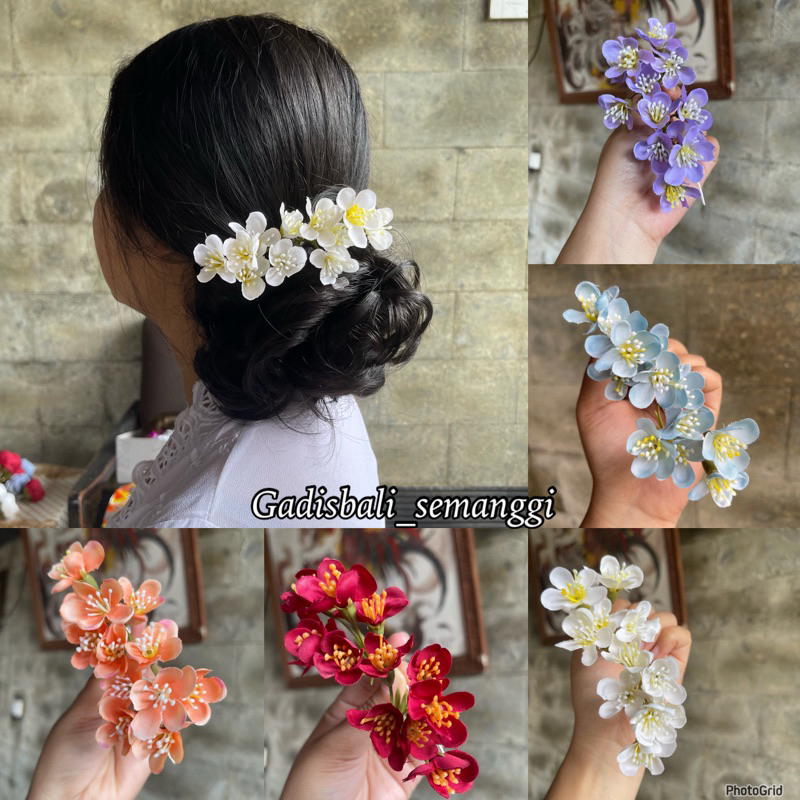 semanggi bali/ sanggul / karet ulir/ bunga hair do