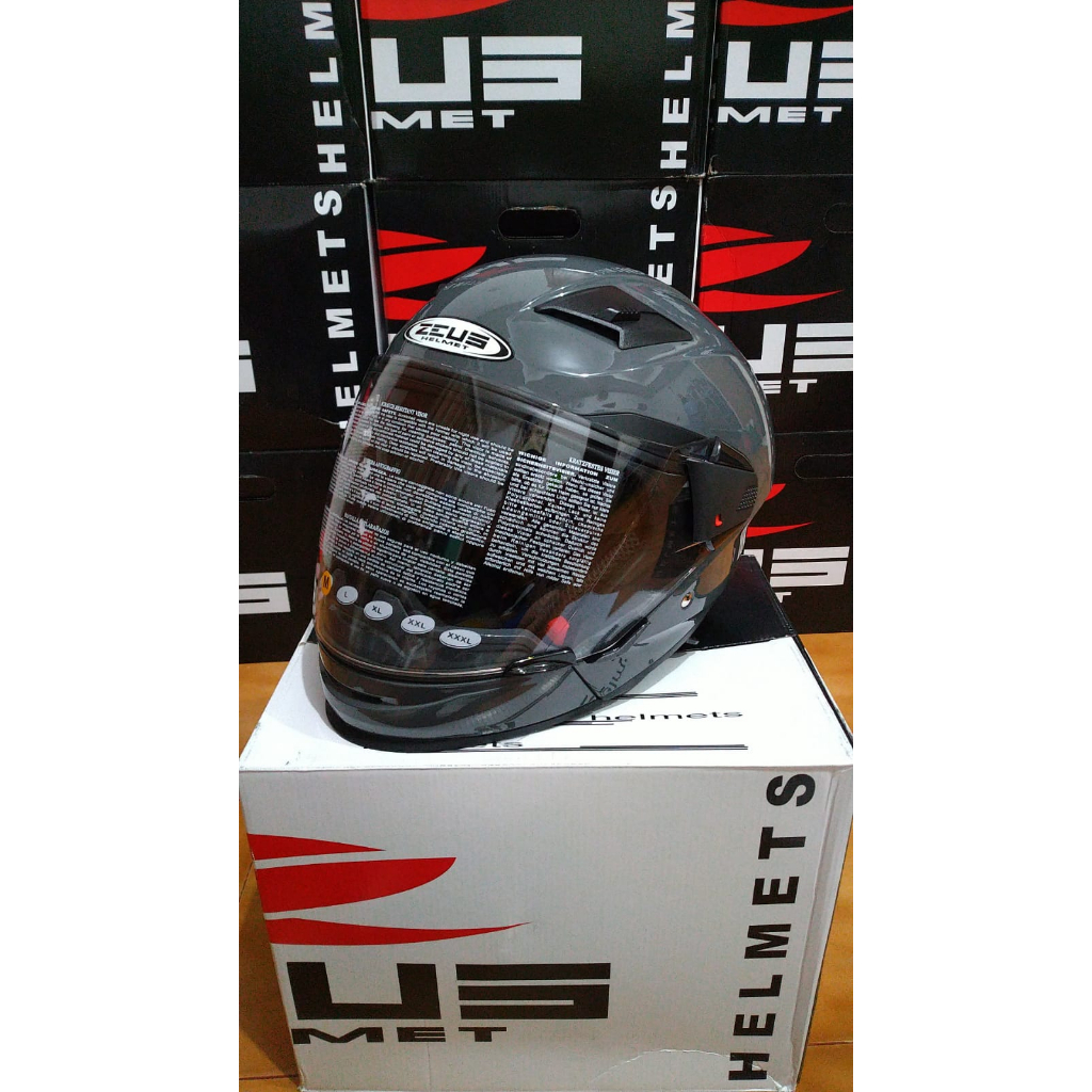 ZEUS HELM ZS 611C - GREY - Full & Half Face (Double Visor)