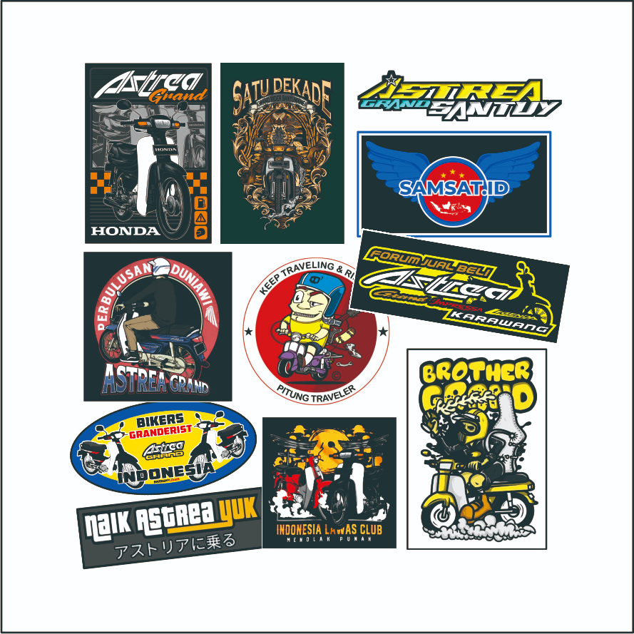 stiker honda grand/astrea/stiker event touring merchandise komunitas club honda grand astrea bulus i