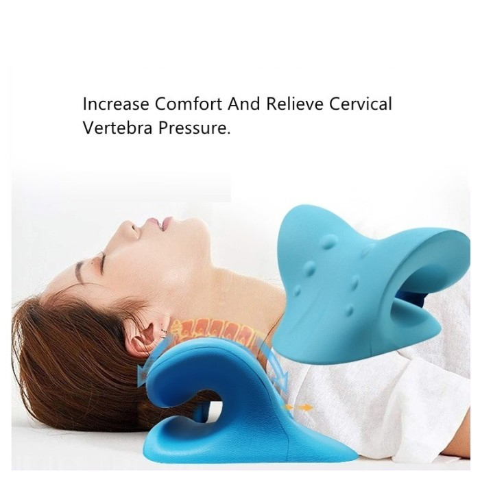 Neck Massager Bantal Terapi Leher C-Rest Cloud Pillow Sensu Bantal Leher Penyangga Tulang Belakang therapy Corrector Vertebra Leher empuk nyaman massager pereda nyeri Neck Massage Pillow Cervical Chiropractic Spinal Adjustment