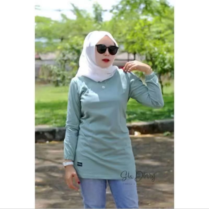 Kaos Atasan Wanita Polos Lengan Panjang  // OVERSIZED/ATASAN WANITA//Blus Wanita/Atasan wanita terbaru 2023