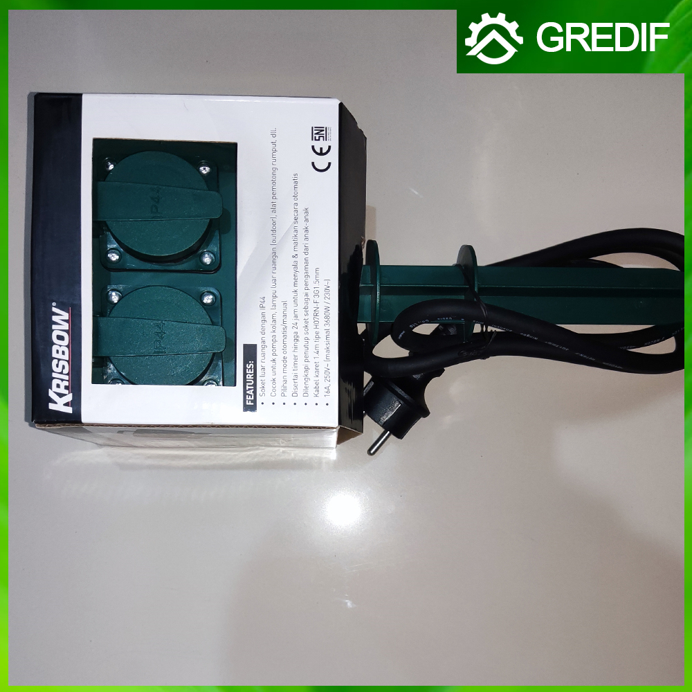 ID KRISBOW STOP KONTAK OUTDOOR TAMAN TIMER EKSTENSI TERMINAL LISTRIK TANAM EXTENSION EXTENDER