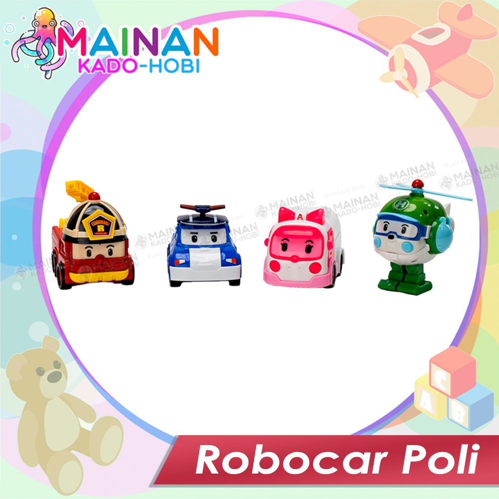 HADIAH ULANG TAHUN MAINAN EDUKASI ANAK ACTION FIGURE ROBOT TRANSFORM ROBOCAR POLI