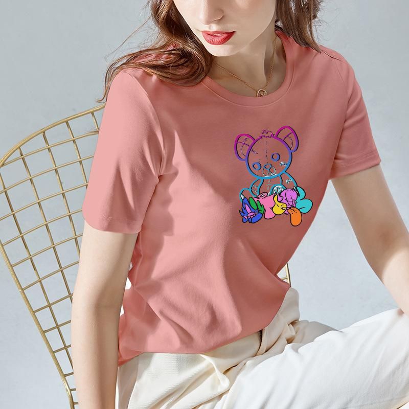 Kaos Atasan Wanita Gambar Bear 3D (Ld 43-49 , P 58-64)