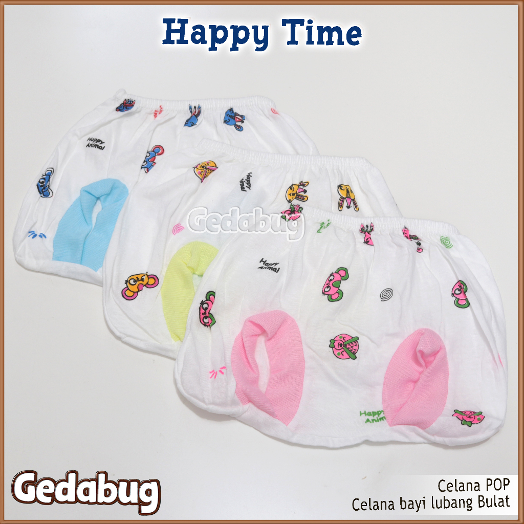 6 Pcs - Celana Pop Lucky Time | Perlengkapan Pakaian Bayi New Born - Gedabug