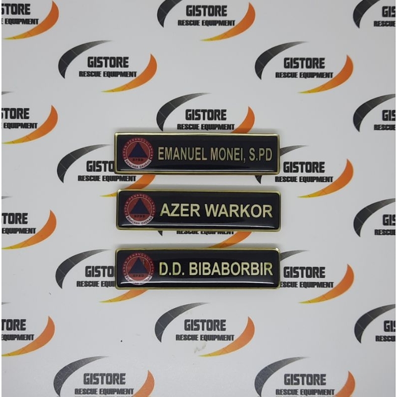 

Name Tag Logo BPBD Lapis Akrilik Bening Latar Hitam