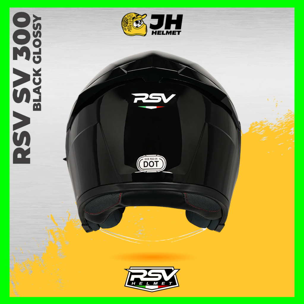 Helm RSV SV 300 Solid Black Glossy | Helm Half Face | Double Visor | JUAL HELM