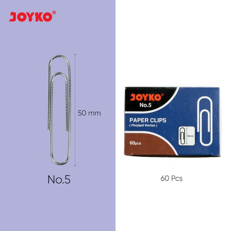 

(PCS) PAPER CLIP / PENJEPIT KERTAS JOYKO NO 5