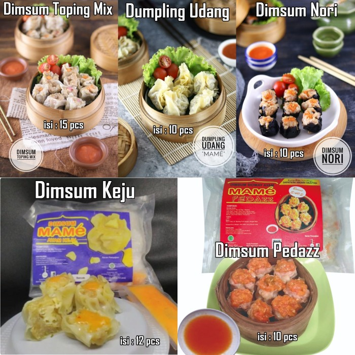 

Dimsum Mame Ayam Aneka Rasa Toping Mix / Keju / Nori / Udang / Pedas Dan Paket Lengkap / Dimsum Mame