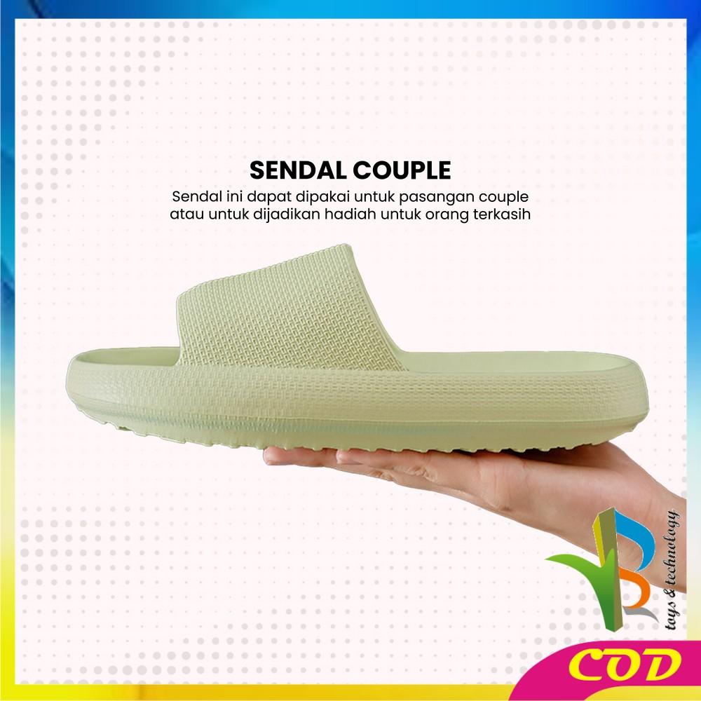 RB-S56 Sandal Slip-On Karet Jelly Sendal Selop Rumah/Kamar Mandi Comfy Cowok Cewek Anti Slip Elastic Empuk EVA Unisex