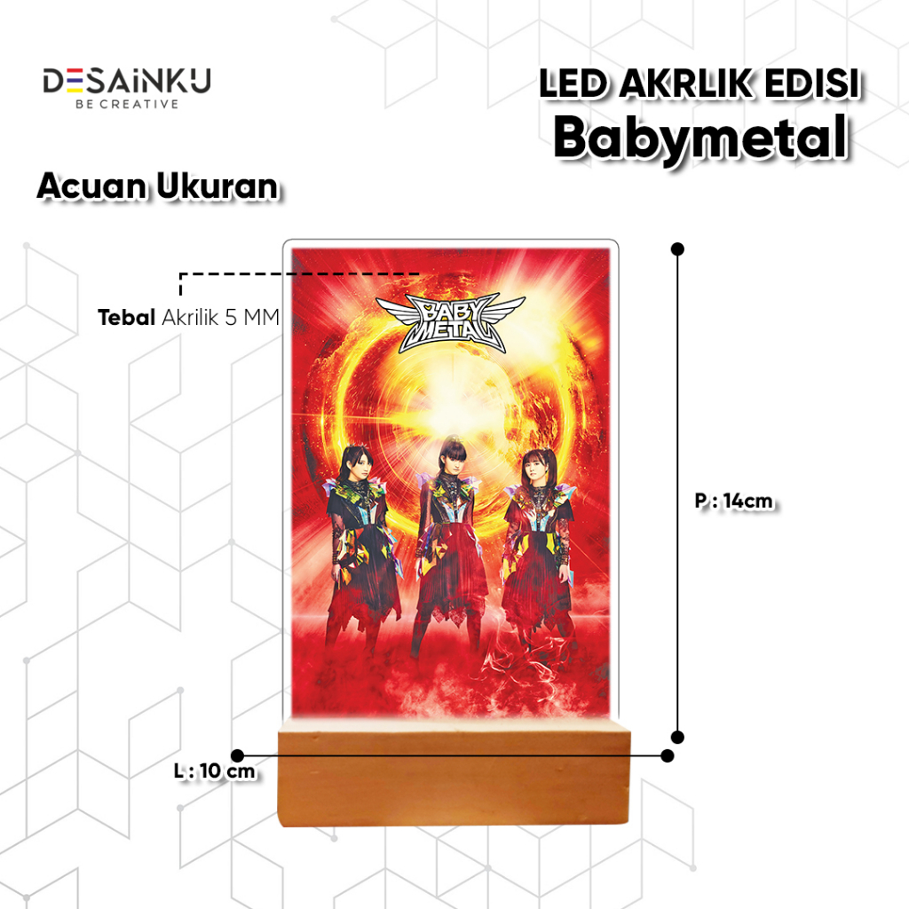 LAMPU AKRILIK LED BABYMETAL WORLD TOUR ASIA