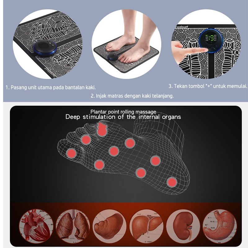 Hope Store - EMS Foot Massager Recharge Foot Pad Terapi Leher Terapi Badan