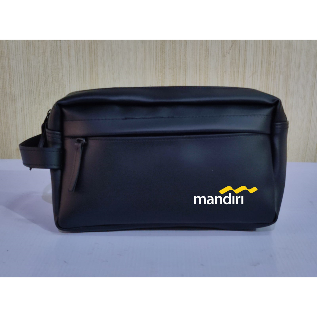 Handbag Bank Mandiri Custom / Clutch Tas Tangan Pria Wanita Custom / Handbag Kulit / Souvenir Custom