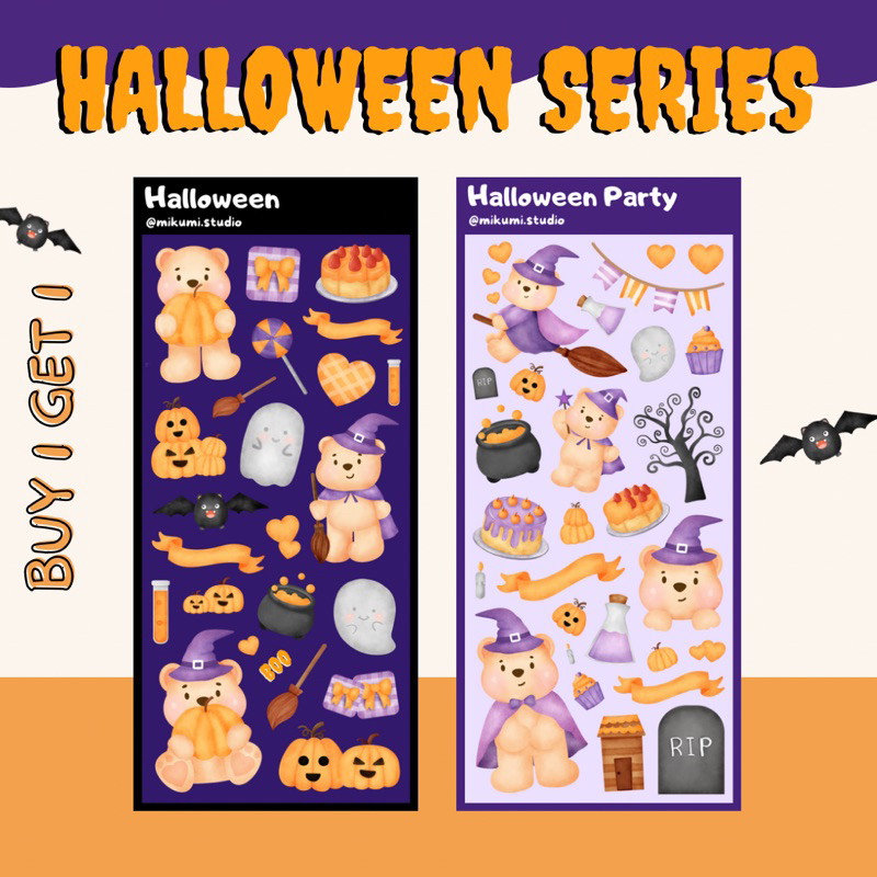 

[MIKUMI] Halloween Series Sticker Set | Glitter Sticker | Kiss Cut sticker | Deco sticker | Journaling Kits | Bujo Kits | Planner Sticker | Stiker Planner | Sticker Lucu | Sticker Planner | Sticker Bujo | Deco Kit | Scrapbook Sticker
