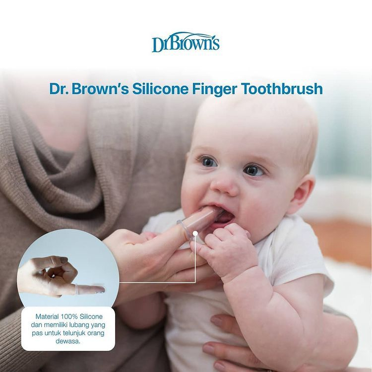 Dr Brown Finger Toothbrush with Case / brown / dr.brown / drbrowns / dr.brown's / sikat lidah