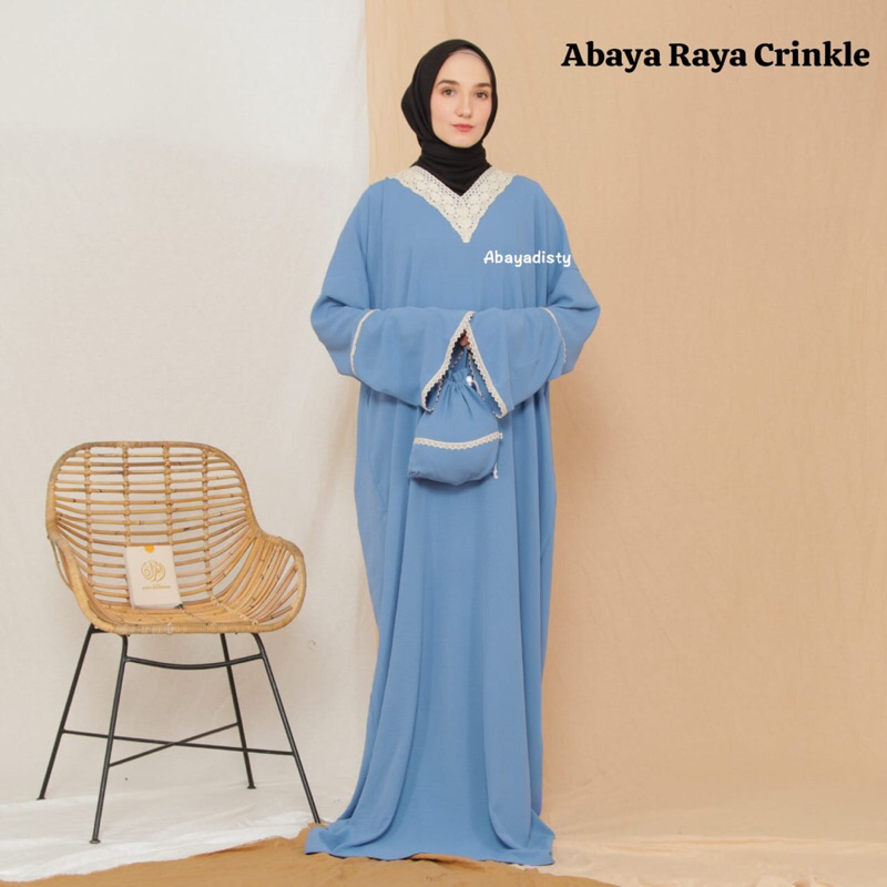 Abaya Raya mukena anak praremaja SD-SMP-SMA krinkle disty collection