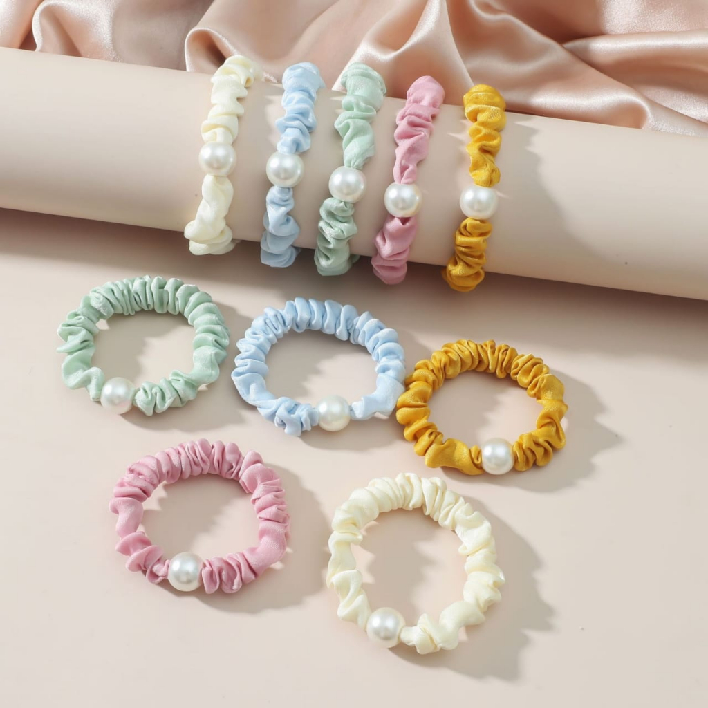DOMMO - D6140 Ikat Rambut 1 PCS F5128 / Ikat Rambut Mutiara /Hair Band Korea Style / Karet Fashion Wanita / Ikat Rambut Gaya Korea / Hair Band Pearl