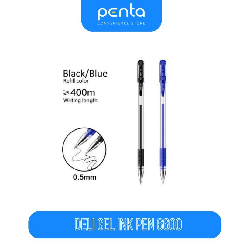 

DELI GEL INK PEN 6600 BALLPOINT GEL ECER