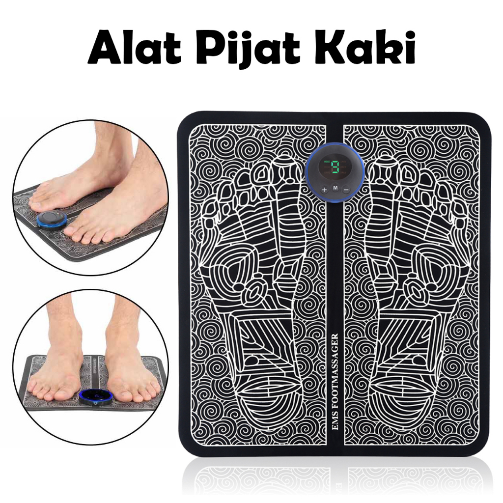 Pijat Kaki Electric EMS Foot Massager Alat Pijat Kaki Praktis EMS Pad Mat Rechargeable