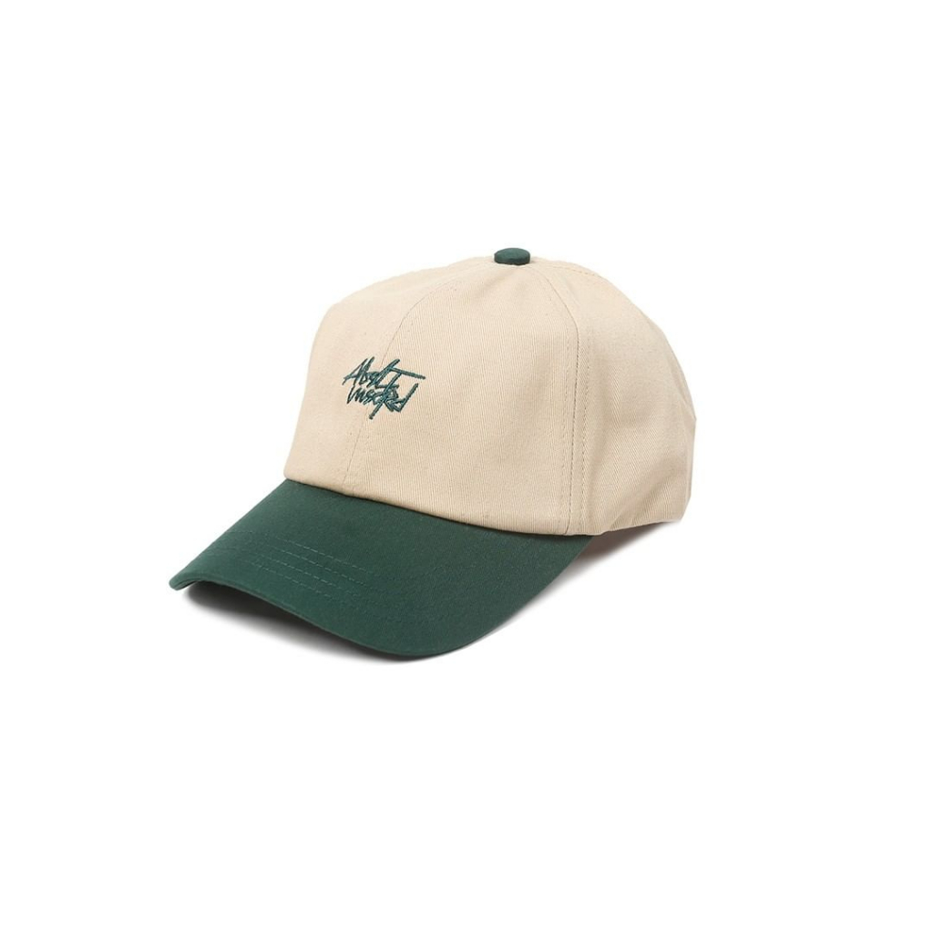 308 ABSLTUNSCRD POLO CAP COMBINE TAG LOGO GREEN - CREAM