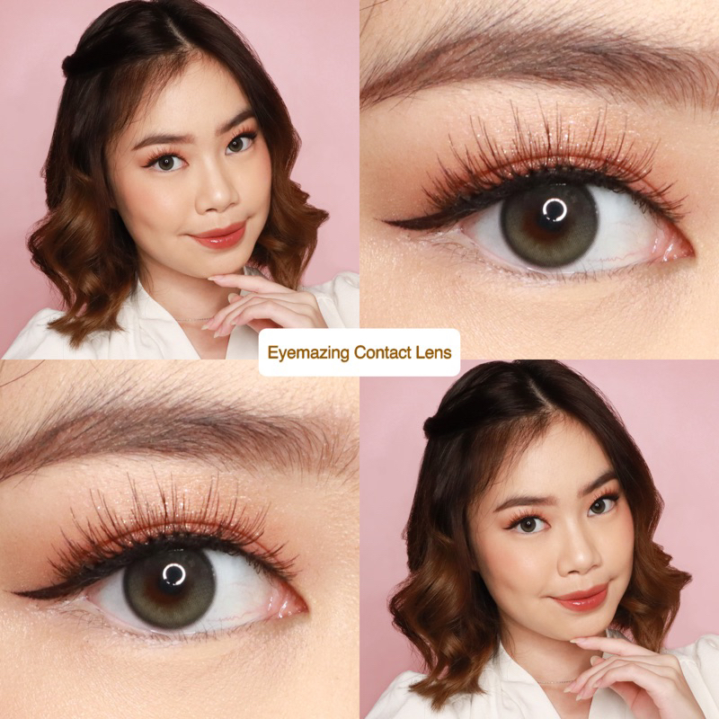 EYEMAZING Softlens - Shiny Ash Gray / Brown / Black / Abu / Coklat / Hitam Normal Minus Beda Minus