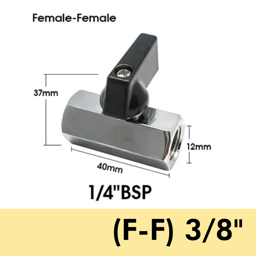 Mini Brass Ball Valve BSP 1/8 &quot;1/4&quot; 3/8 &quot;1/2&quot; Katup Kompresor Udara Berulir (F-F)