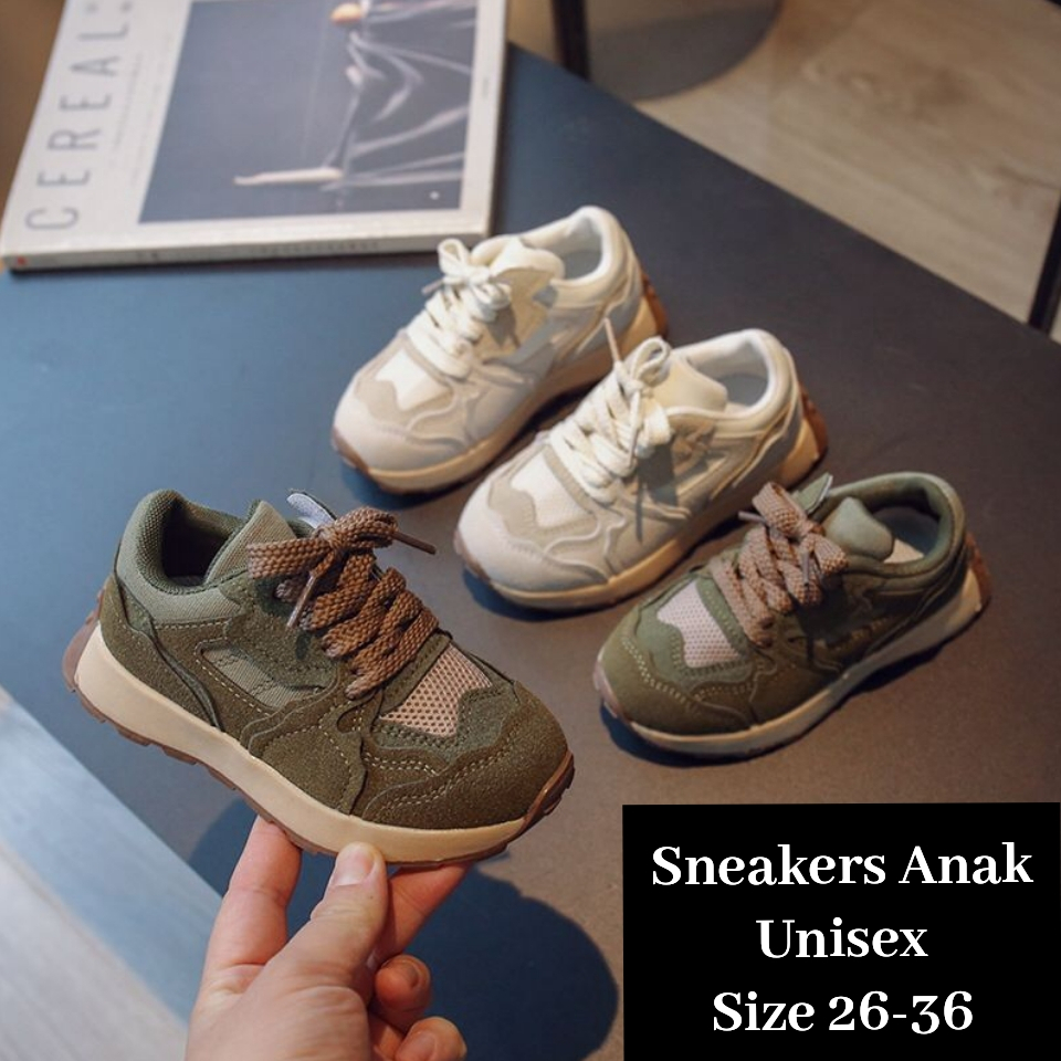 (LOLI-JKT) SP-1166 SEPATU SNEAKERS ANAK IMPORT UNISEX BERTALI SIZE 26-36