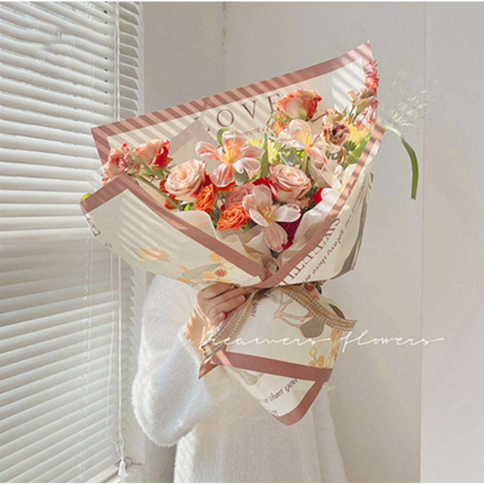 

[5 LEMBAR] LOVE AESTHETIC LEAF PATTERN CELLOPHANE FLOWER WRAPPING KERTAS MATTE DOFF KERTAS MOTIF WATERPROOF KERTAS