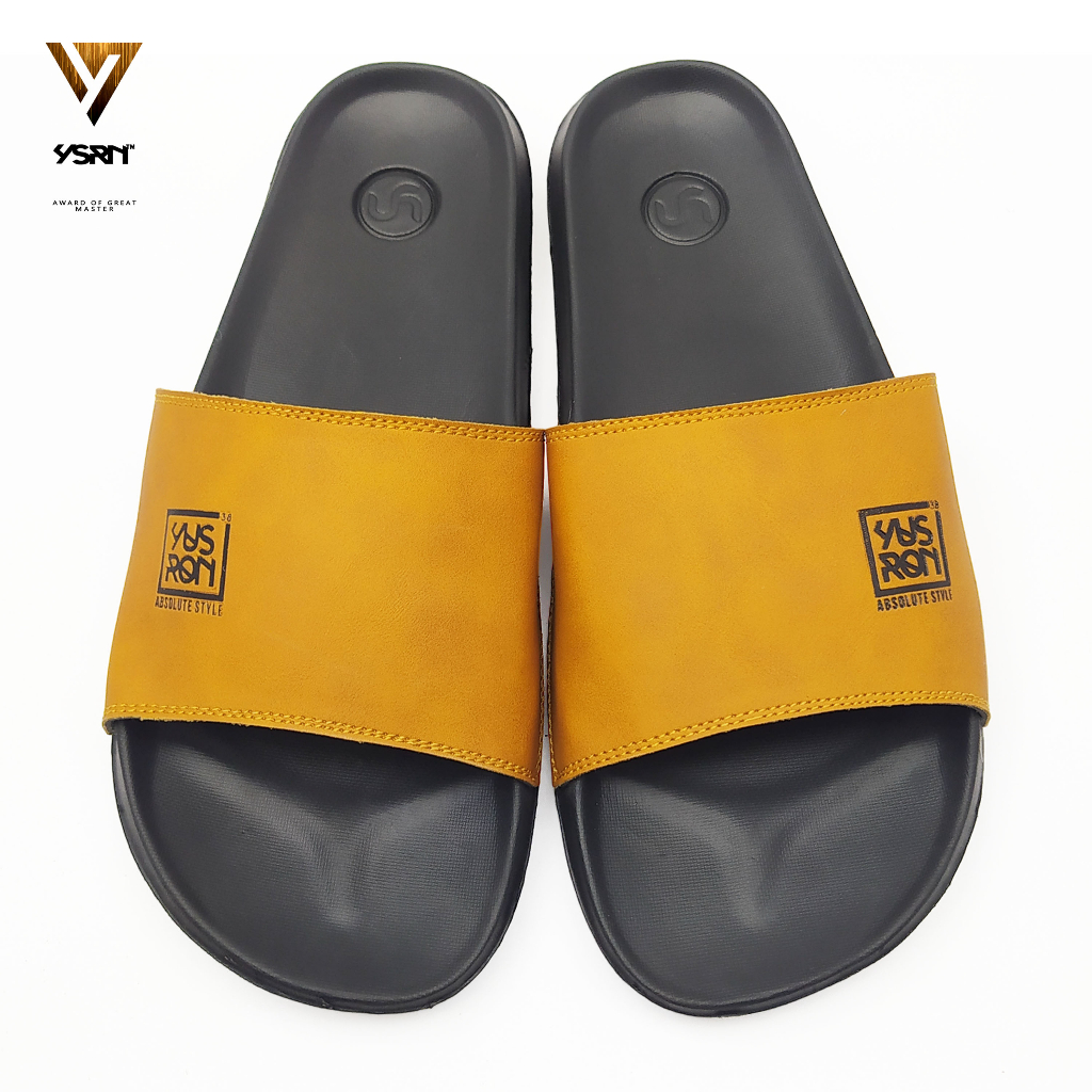 YSRN - Sandal Pria Slide Slip on Sendal Slippers Anti Licin Ringan Selop Spoiled Geoff Terbaru