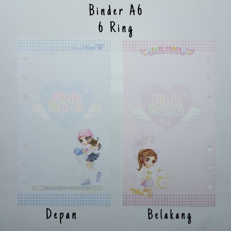 PRELOVED - Isi Binder A6 Refill Binder A6 Binder Pink Hana Kertas Binder Langka Orji File